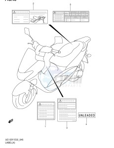 UC125 (E2) drawing LABEL (MODEL X)