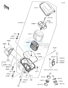 BRUTE FORCE 750 4x4i EPS KVF750GHF EU drawing Air Cleaner