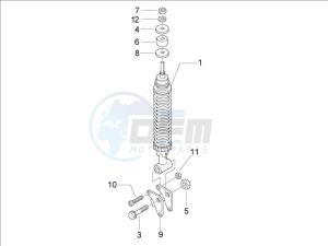 LX 125 4T E3 UK drawing Rear suspension - Shock absorber - s