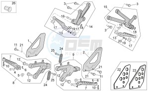 Tuono 1000 drawing Foot rests