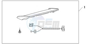 GL18009 Europe Direct - (ED / AB NAV) drawing REAR SPOILER HONTEREY BLUE METALLIC