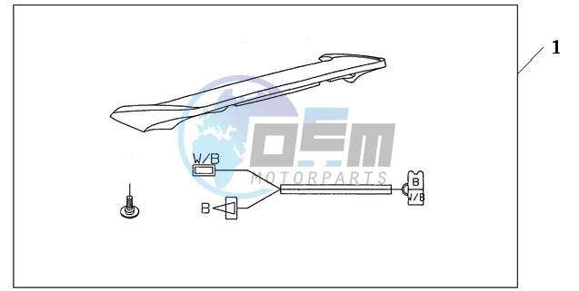 REAR SPOILER HONTEREY BLUE METALLIC