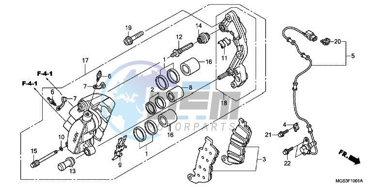 FRONT BRAKE CALIPER (NC700XA/ XD)