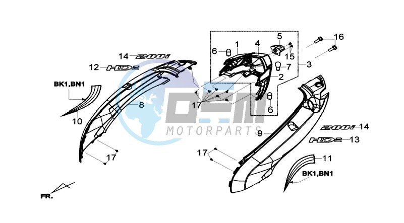 MOTOR COWLING L / R / TAIL LIGHT