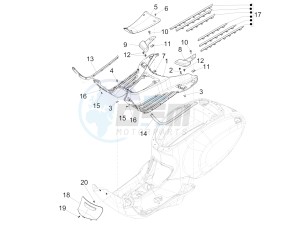 SPRINT 150 4T 3V IGET ABS E4 (NAFTA) drawing Central cover - Footrests