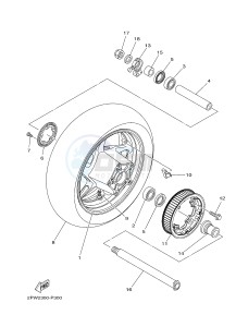 XP500A T-MAX 530 (2PW2) drawing REAR WHEEL