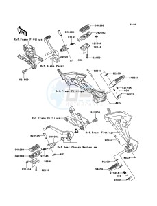 Z750 ABS ZR750MCF UF (UK FA) XX (EU ME A(FRICA) drawing Footrests