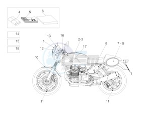 V7 Racer 750 drawing Decal and plate set