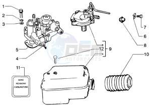 PX 150 E U.S.A. drawing Carburettor-air cleaner