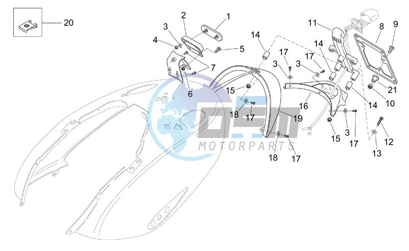 Rear body - Plate holder