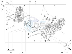 Sprint 125 4T 3V ie (APAC) (CAPH, EX, RK, TW, VT) drawing Crankcase