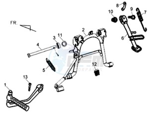 ORBIT 50 2T NAKED drawing CENTRAL STAND - SIDE STAND - KICKSTARTER PEDAL