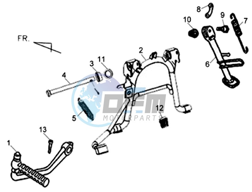 CENTRAL STAND - SIDE STAND - KICKSTARTER PEDAL