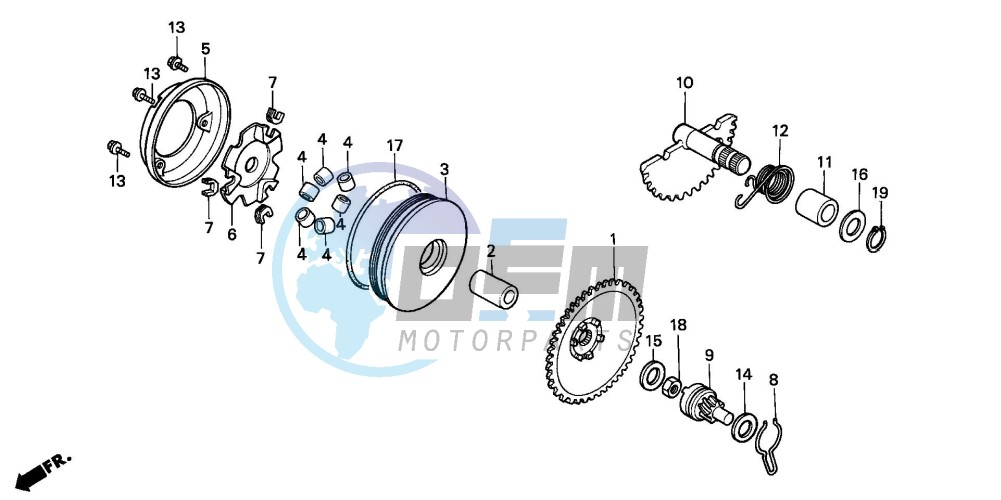 DRIVE FACE/KICK STARTER SPINDLE