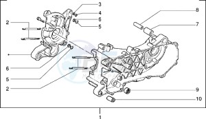 NTT 50 equel to Piaggio NRG mc1 drawing Crankcase