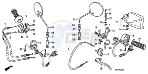 XL700VA9 Europe Direct - (ED / ABS) drawing HANDLE LEVER/SWITCH/CABLE