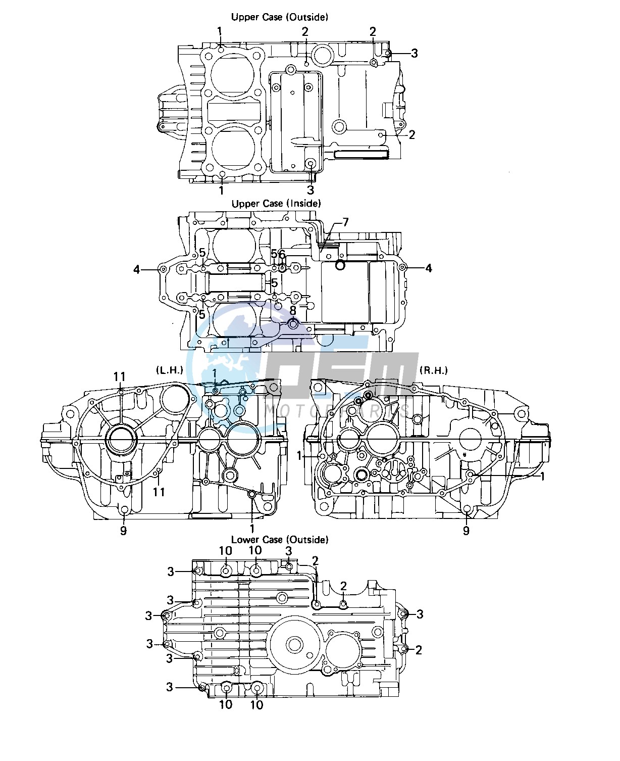 CRANKCASE BOLT & STUD PATTERN