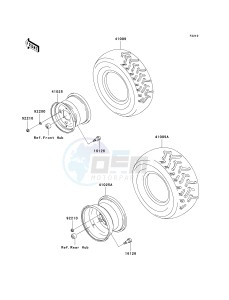 KVF650 D [BRUTE FORCE 650 4X4] (D1) D1 drawing WHEELS_TIRES