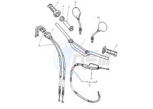 TT R 600 drawing STEERING HANDLE -CABLE