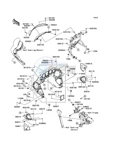 VN1700_VOYAGER_CUSTOM_ABS VN1700KEF GB XX (EU ME A(FRICA) drawing Cowling(Inner)