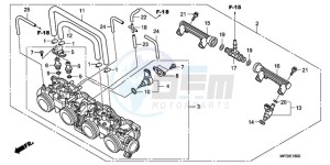 CB600FAA F / ABS CMF 25K drawing THROTTLE BODY