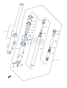 AN650 (E2) Burgman drawing FRONT FORK DAMPER (MODEL K3)