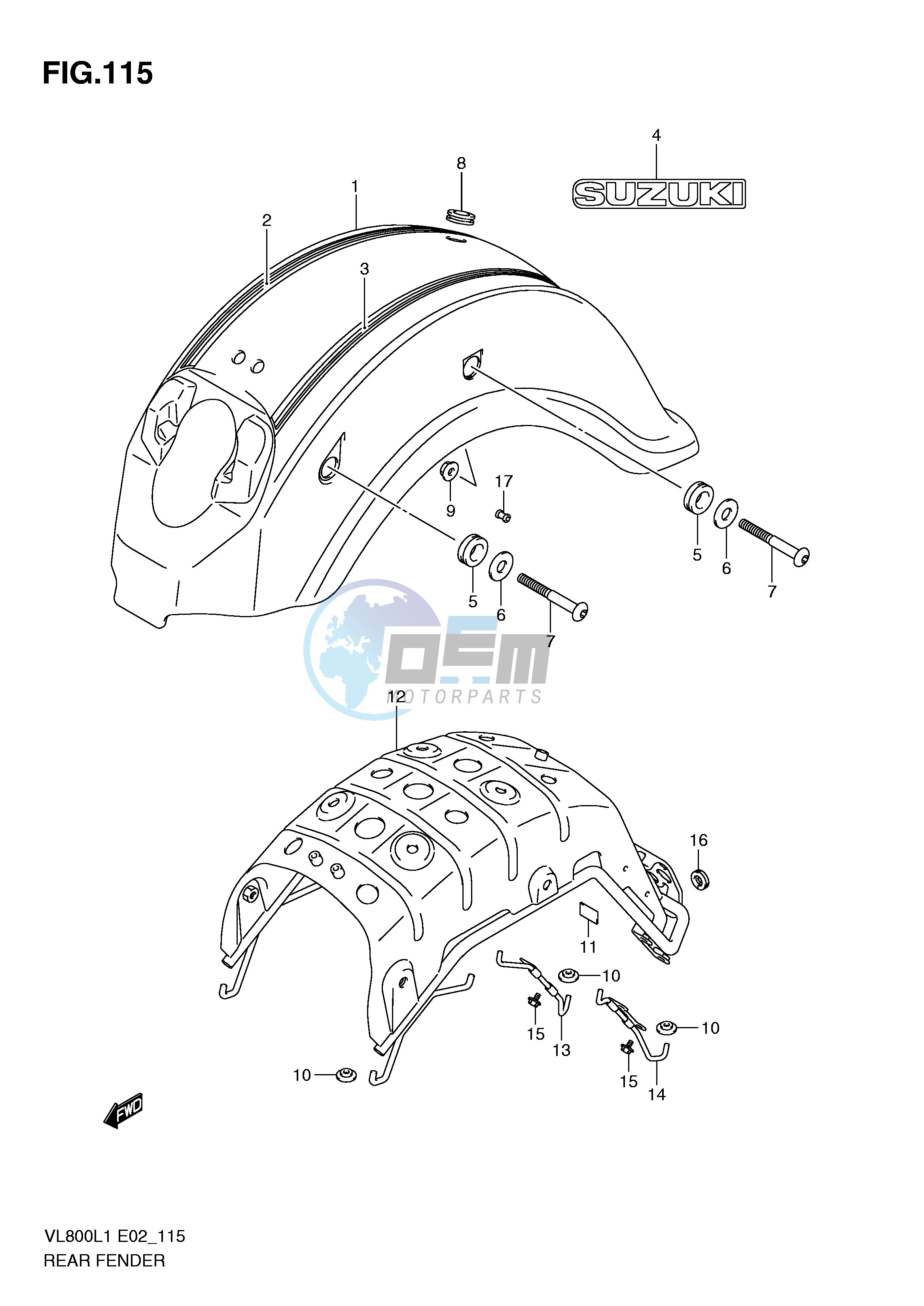 REAR FENDER (VL800CL1 E24)