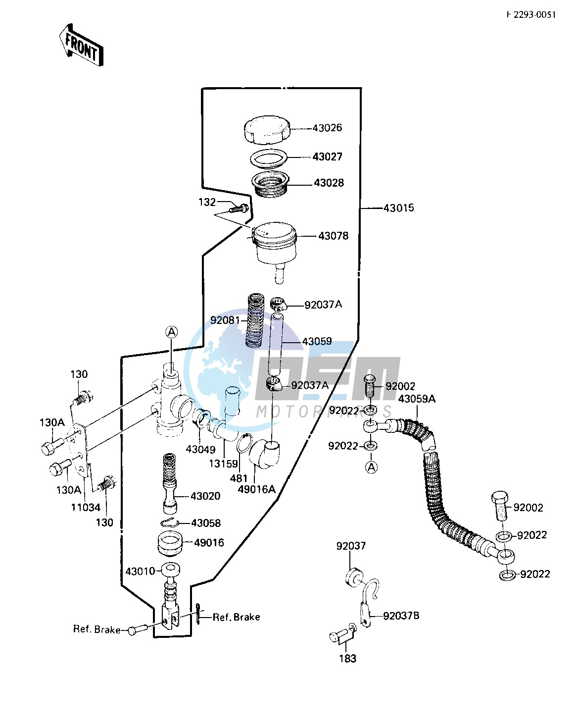 REAR MASTER CYLINDER -- 85 A2- -