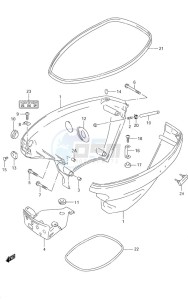 DF 9.9 drawing Side Cover S/N 651001 to 652500