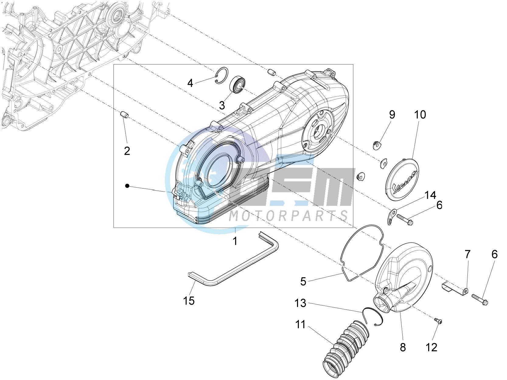 Crankcase cover and cooling