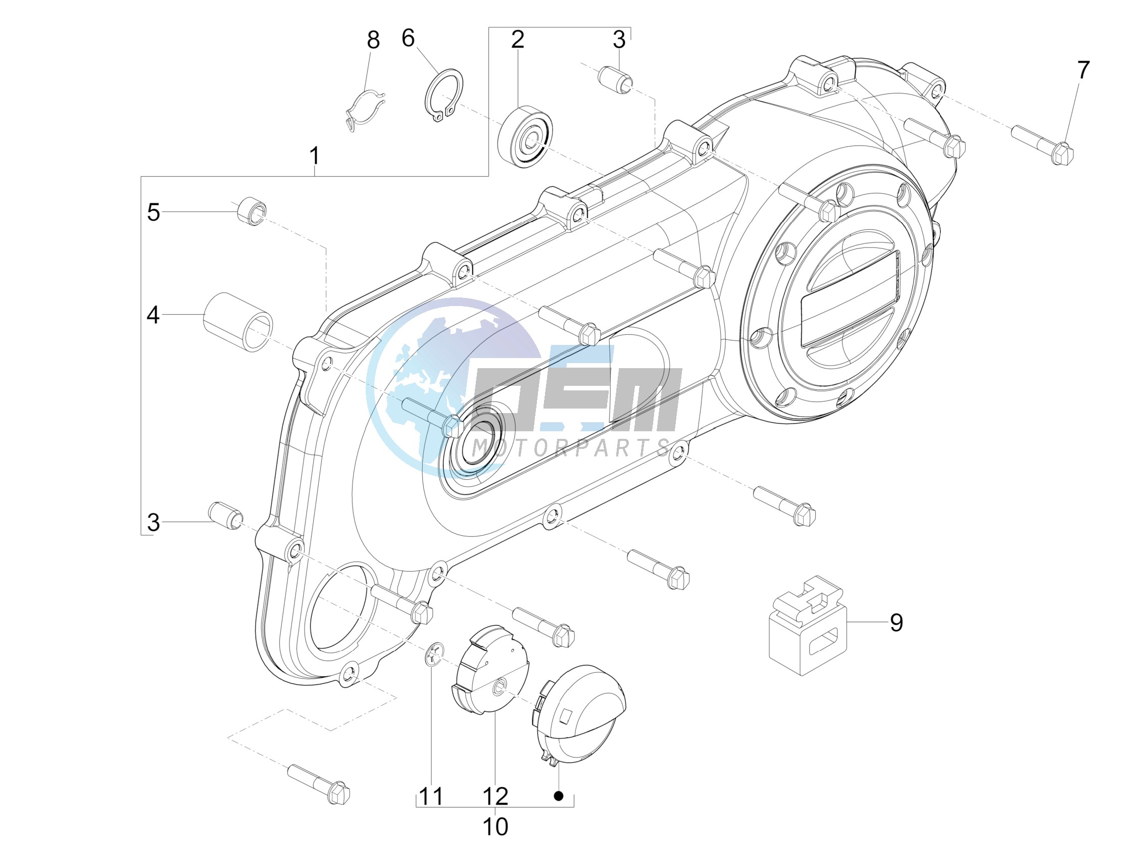 Crankcase cover and cooling