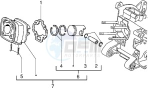 NRG 50 drawing Cylinder-piston-wrist pin assy