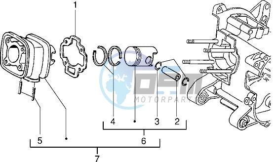 Cylinder-piston-wrist pin assy