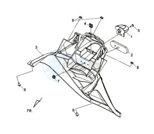 MAXSYM 400 EFI ABS drawing RR  FENDER ASSY