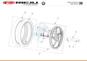 BYE-BIKE-WHITE drawing FRONT WHEEL