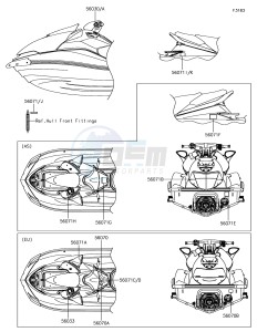 JET SKI ULTRA LX JT1500KJF EU drawing Labels