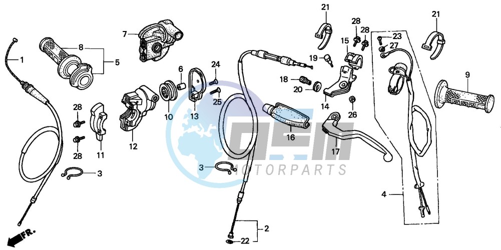 HANDLE LEVER/SWITCH/CABLE (CR250R2,3)