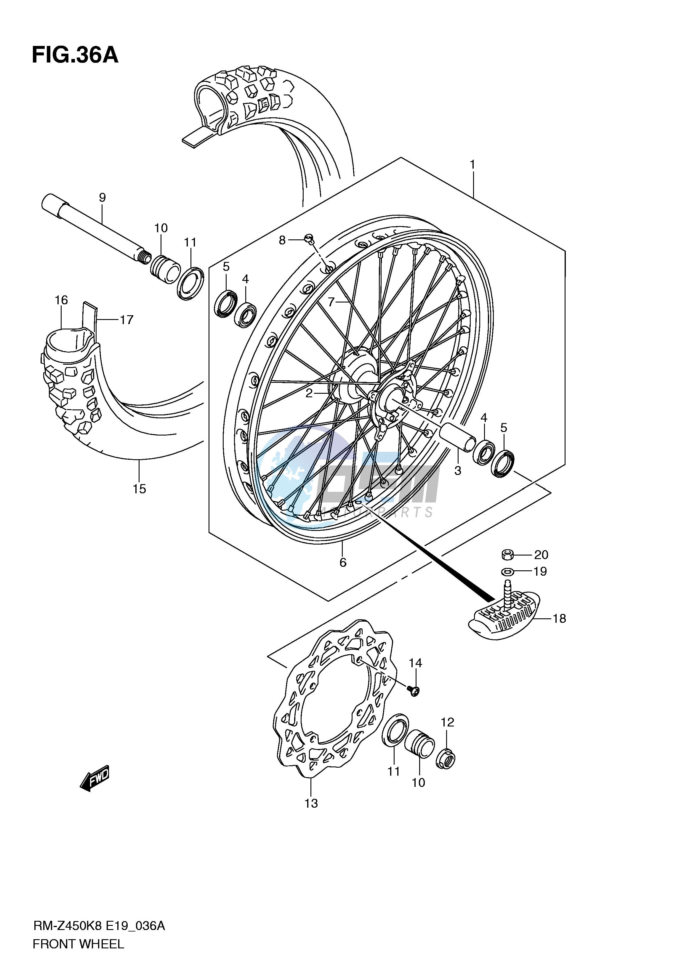 FRONT WHEEL (RM-Z450L1)