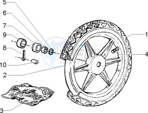 Liberty 125 la poste drawing Rear Wheel