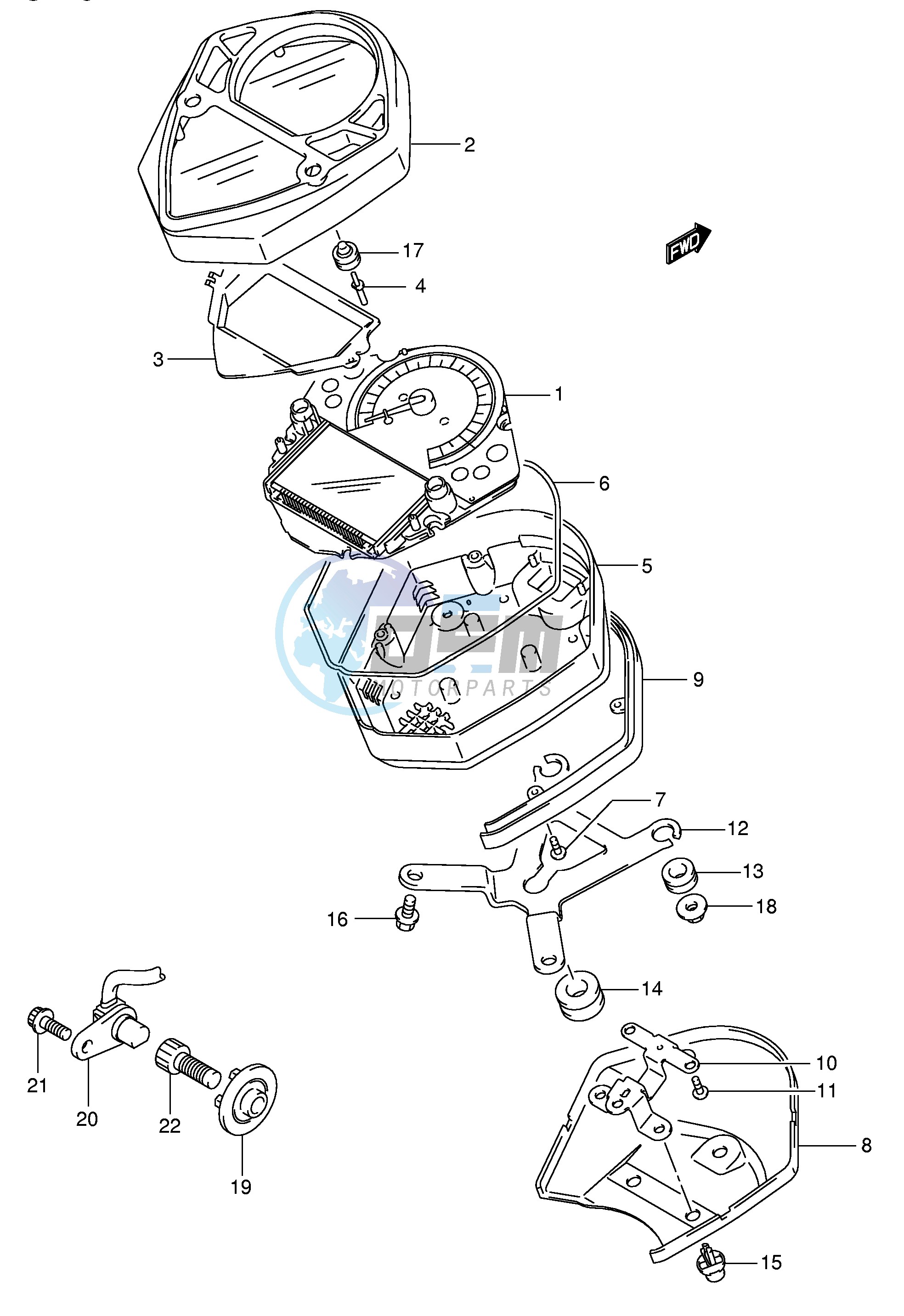 SPEEDOMETER (SV1000K3 K4 U1K3 U1K4 U2K3 U2K4)