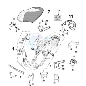 VIVA 3 L 4T A SPORTLINE drawing FRAME AND SADDLE