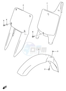 RM125 (E2) drawing FRONT FENDER