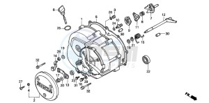 TRX200D FOURTRAX 200 drawing RIGHT CRANKCASE COVER