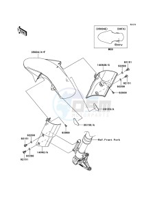 Z1000 ZR1000DCF FR GB XX (EU ME A(FRICA) drawing Front Fender(s)