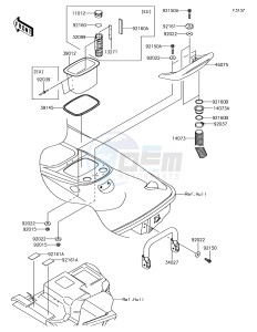 JET SKI STX-15F JT1500AHF EU drawing Hull Rear Fittings