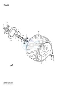 LT-Z400 (E33) drawing LEFT REAR WHEEL (LT-Z400L2 E33)