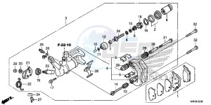 TRX500FM5G TRX500FM Australia - (U) drawing REAR BRAKE CALIPER