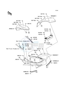 KFX450R KSF450B8F EU drawing Rear Fender(s)