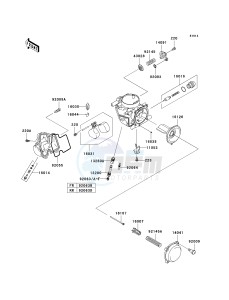 KVF 750 B [BRUTE FORCE 750 4X4 HARDWOODS GREEN] (B1) B1 drawing CARBURETOR PARTS