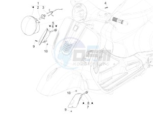 GTS 300 ie ABS (APAC) drawing Front headlamps - Turn signal lamps